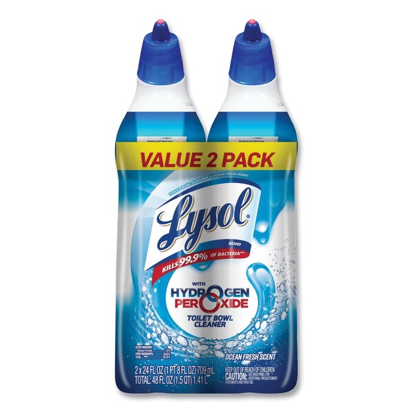Lysol Toilet Bowl Cleaner with Hydrogen Peroxide, Ocean Fresh, 24 oz, PK2 19200-96084 - main